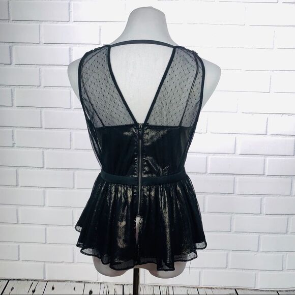 Express Deep V-Neck Metallic Mesh Tank - Size 8 - Picture 7 of 13